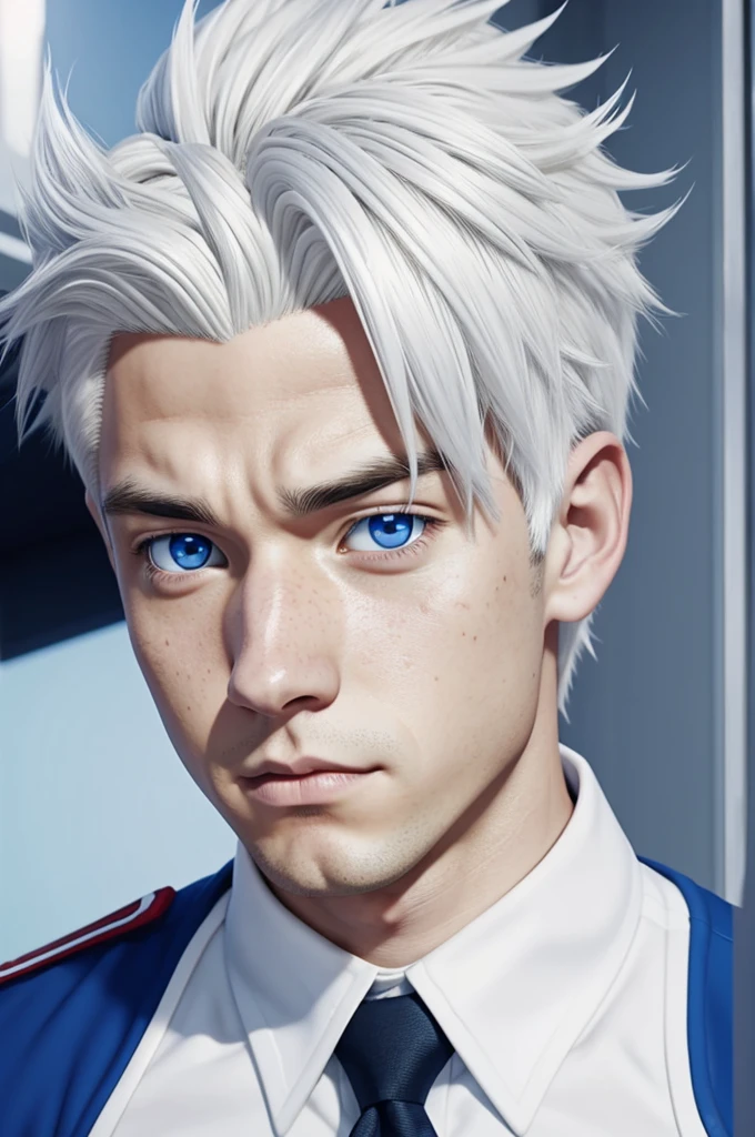 Screenshot screencap anime My Hero
Academia BOY, White hair, freckles, blue eyes, UA uniform