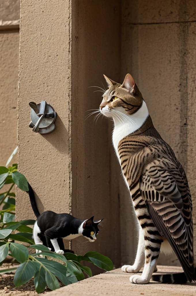 Bird with a gringo cat 