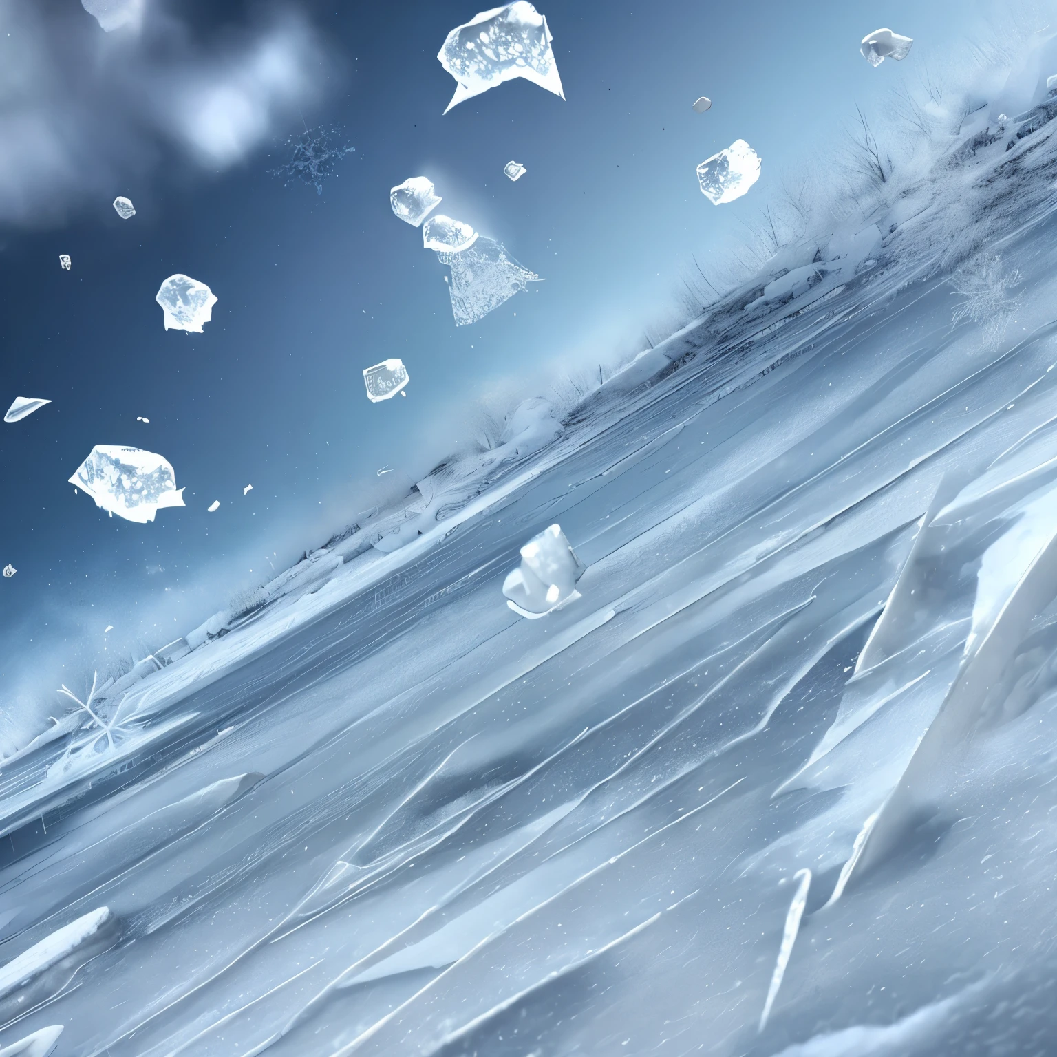 tornado、Snowfield、Splattering ice
