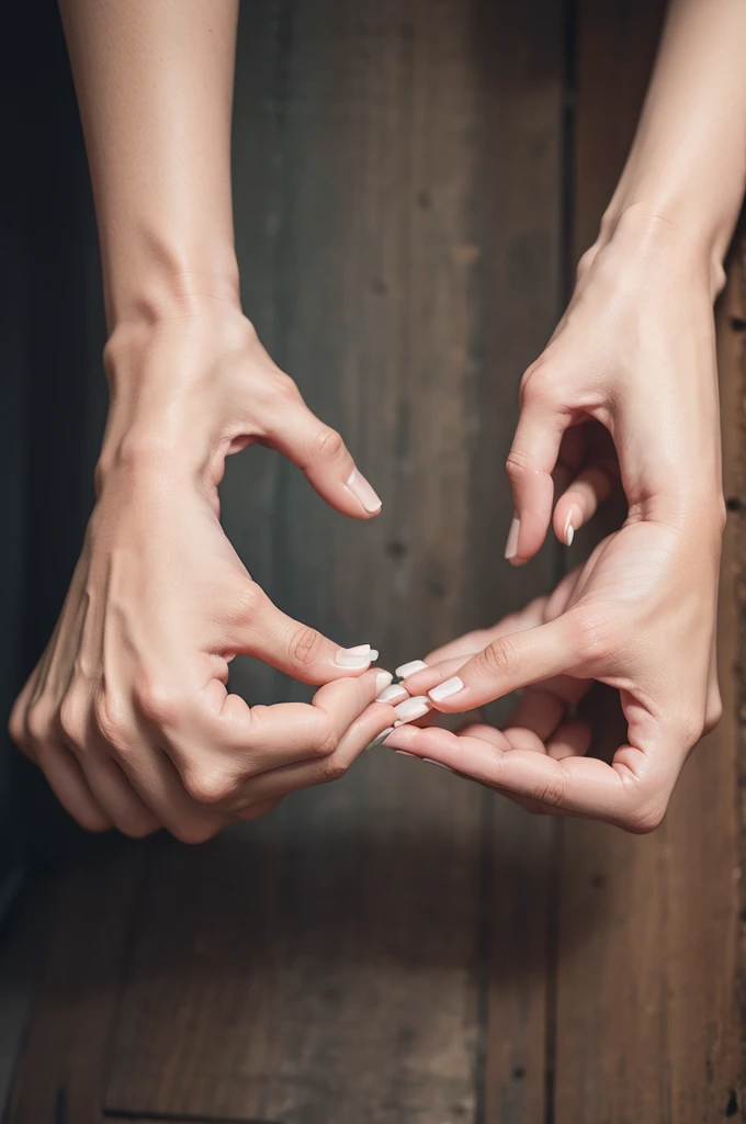 Two bone fingers touching