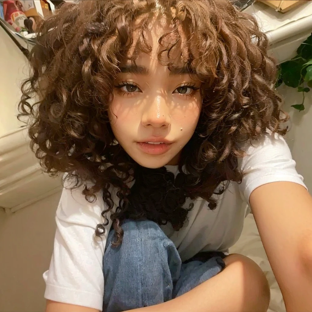Beautiful black woman, striking look, Sexy Mature Woman, black fur color, seamless, Outstanding features, very curly hair, Full mouth, skin black, mulatto black