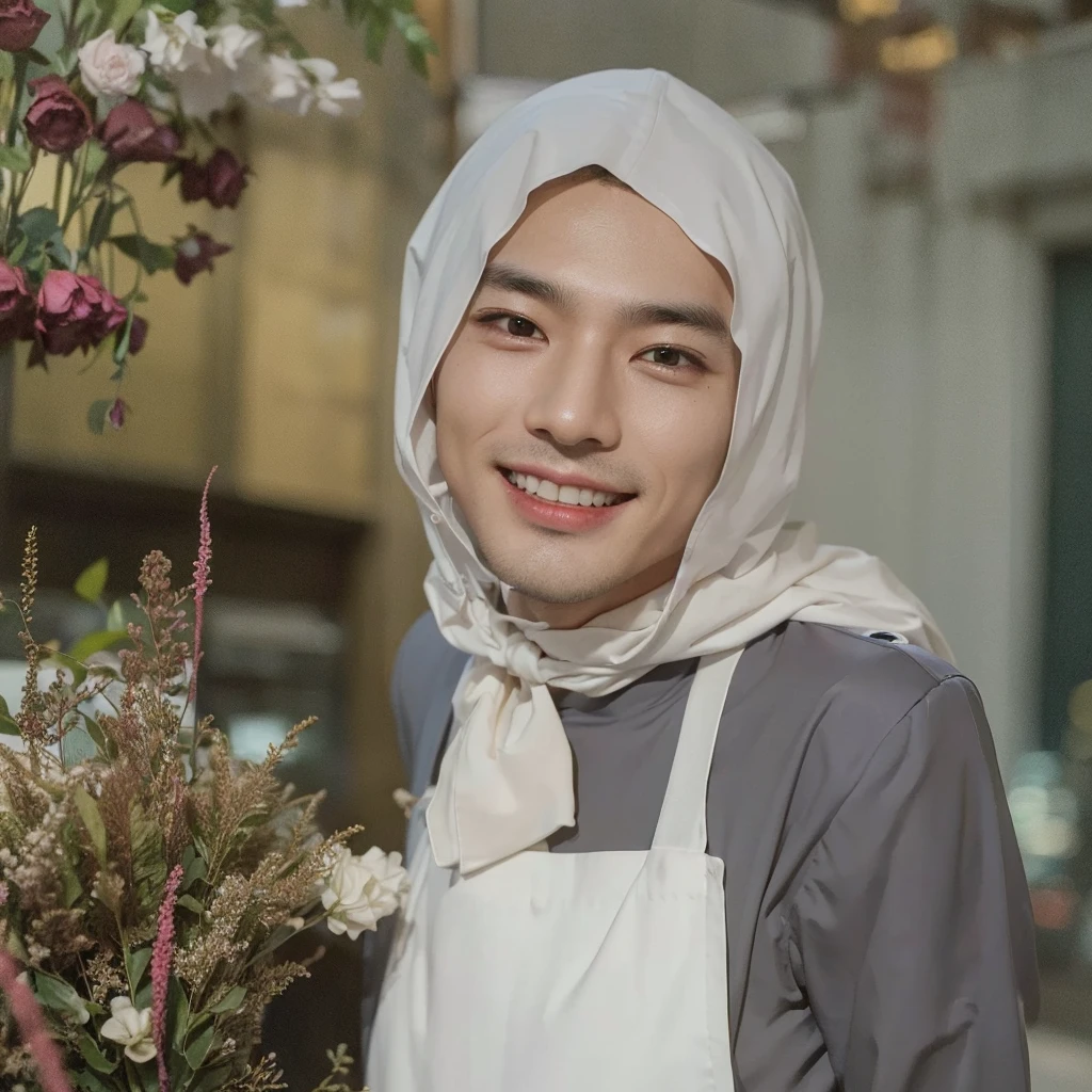 boyband, handsome guy, masculine man, wearing (Handsome men: 1.4), White shirt, Short black hair, Delicate face, Fair skin, formal outfit, ((On the street at night: 1.4)), Night, Deserted, nobody, 8 kg HD image, Masterpiece-level high-quality images,ryokan、Greet with a smile