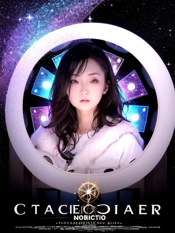 1 Girl, solo, (Chiaki),  (astrologer),  (white skin),
mysterious, Fantasy, grace, Calm, Silence, intellectual, ancient, Beyond time and space, dream, aura,
Dark eyeshadow, Star shaped glitter, Sparkling Highlights, Rich Lip Color, Smokey Eye, mysteriousなアイライナー, 
Inside the observatory, Big telescope,
situation: astrologerが望遠鏡を覗き込んでいる,
effect: Starlight shines in, Constellations projected on the ceiling, mysteriousな光のライン,