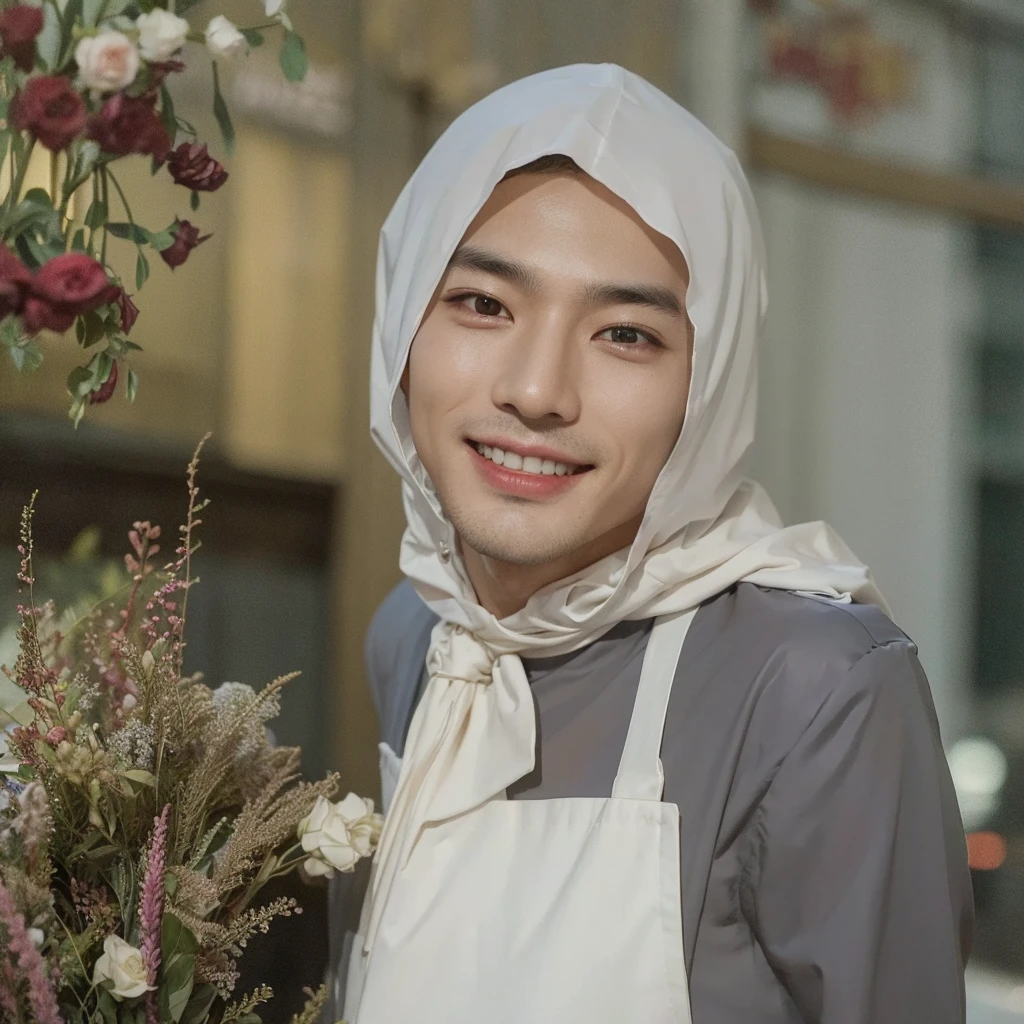 boyband, handsome guy, masculine man, wearing (Handsome men: 1.4), White shirt, Short black hair, Delicate face, Fair skin, formal outfit, ((On the street at night: 1.4)), Night, Deserted, nobody, 8 kg HD image, Masterpiece-level high-quality images,ryokan、Greet with a smile