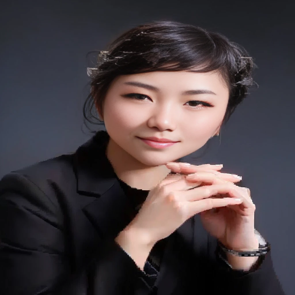 Close-up of a woman in a black suit，She is posing for a picture, 作者 open莉, pengzhen zhang, yun ling, Xue Han, qiu fang, mei-ling zhou, xiaolong wang, zhelong xu, yin zhen chu, xintong chen, open, Sorry for my, Portrait of Christy Ren, wenfei ye, wei wang