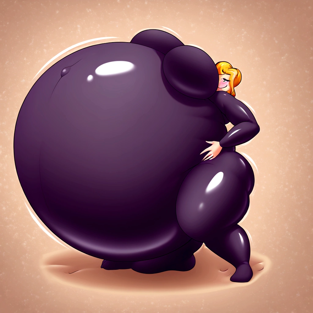 R34, e621, 2d drawing, source_anime, cell shading, absurd res, well drawn face, belly focus, navel focus, side view, solo focus, full body, front angle, best quality, both hands on top of belly, detailed background, hyper inflation, looking at viewer, squishy belly, skindentation, gurgling belly, movement lines, pregnant, bloating belly, very sexy, female, easynegative, pear-shape, bottom heavy, blushing, seductive, smiling