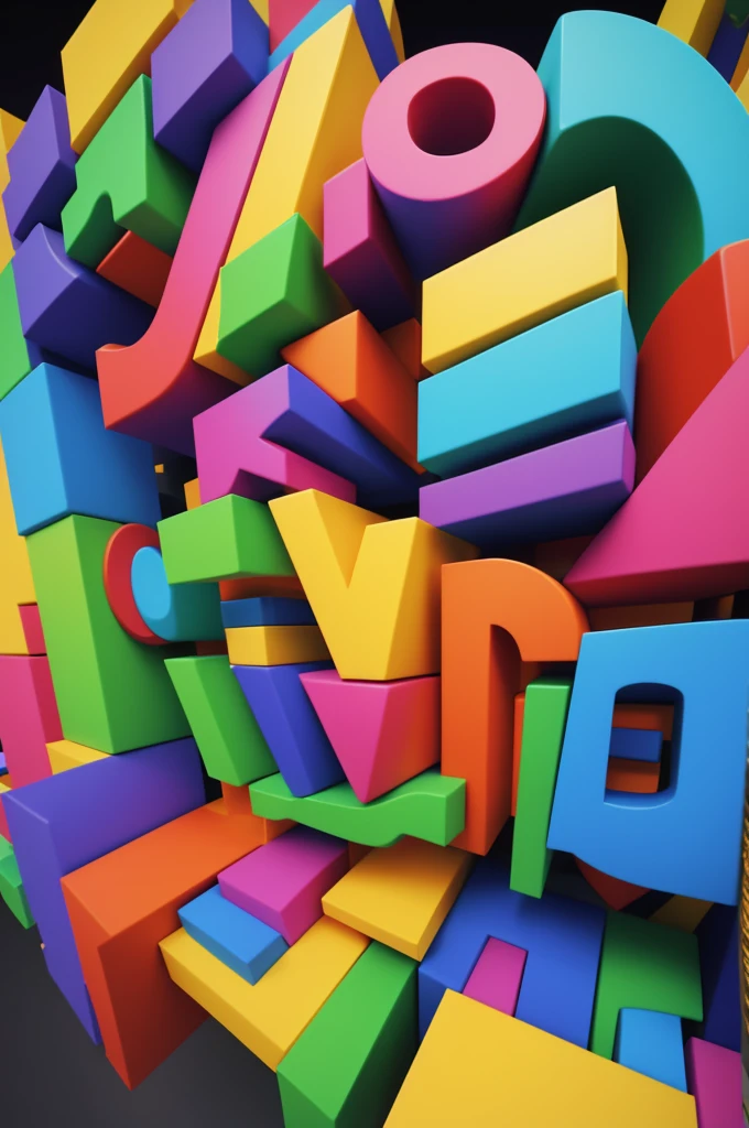 Colorful image with the word written 3D animated