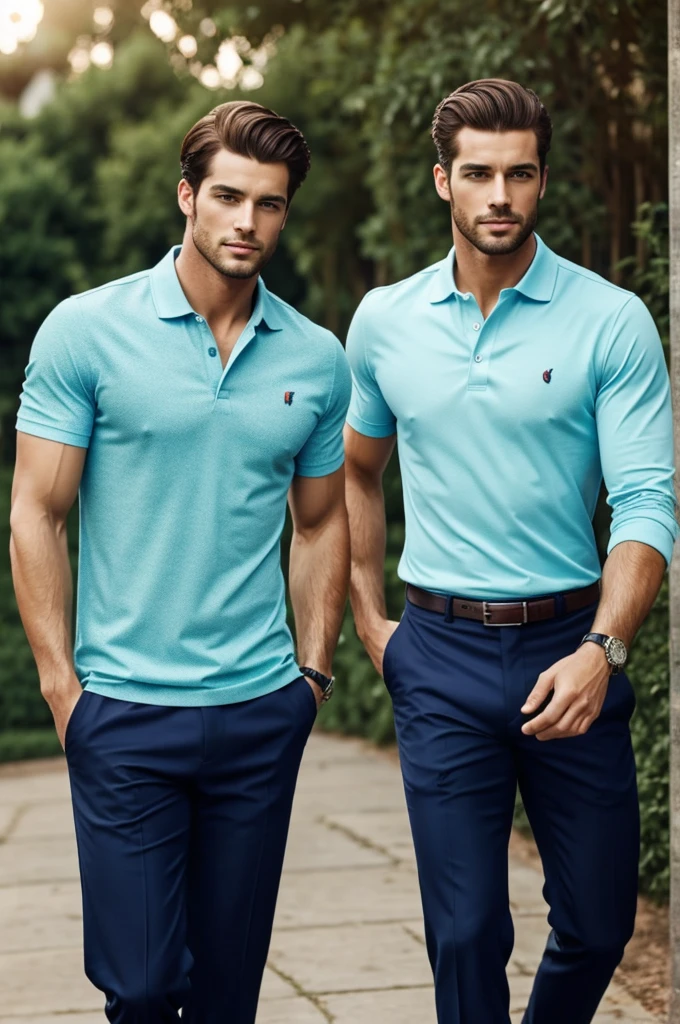 2 handsome men without polo
