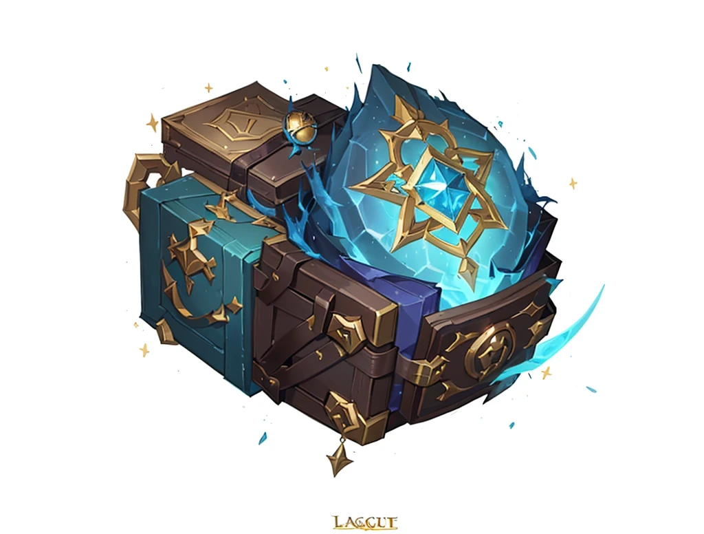 There is a bag with a bunch of stuff in it., Treasure Artifact, league of legends inventory items, Magic Items,, Object Art,World of Warcraft Spell Icons, hero prop, Floating Spellbook, Sphere of Agamemnon, Fantasy game spell icons