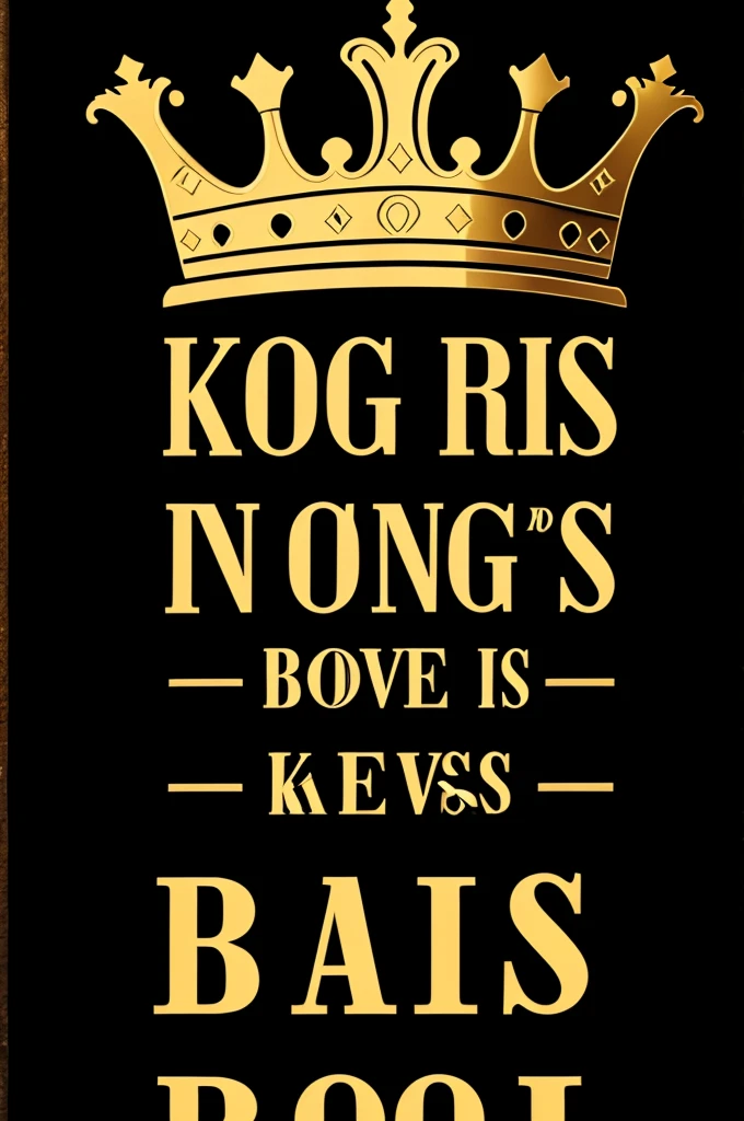 black background with white letters that say the king of bets with a crown on top Letters in Spanish
