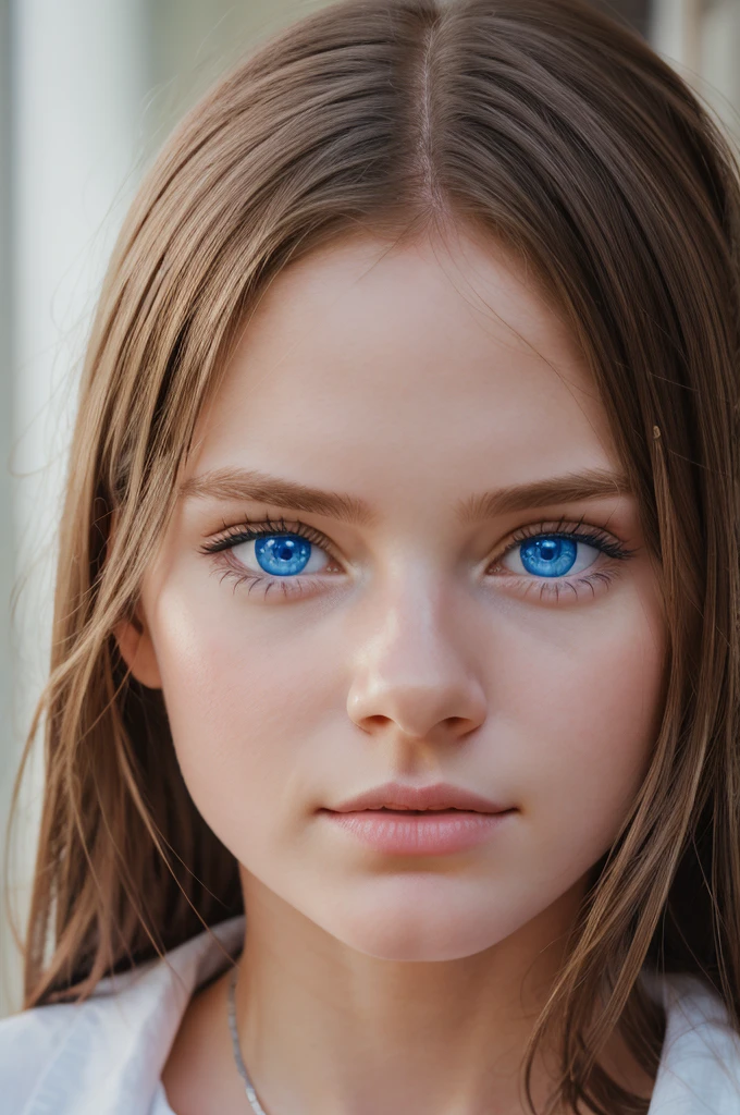 8k, hyperrealism, white American girl, blue eyes, portrait