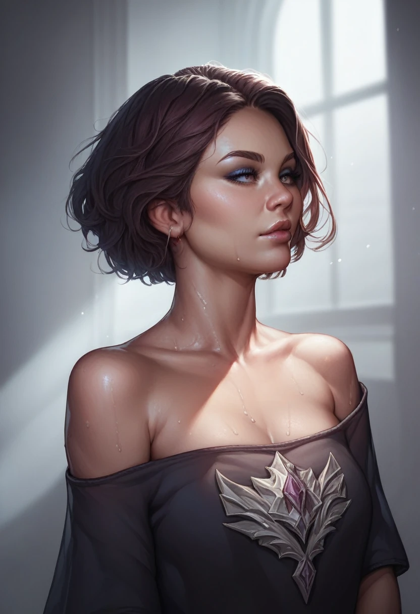 (((girl having sex))), ((blushing)), (((NSFW)))Photograph best image quality, colorful masterpiece, (((beautiful girl in sexual position)) having sex))), ((orgasmic expression)), ((extremely beautiful and detailed face)), ((sweet and cute face)), ((((sweet face and 31 year old woman Evgeniya Gromova)))), (((skin covered in sweat))), ((short hair lightly messed over eyes)), ((cowboy photo)), ((award winning photography)), (hyper detail), (complicated details), (high resolution art) 16k), fantasy style, depth of field,((create depth with atmospheric lighting)), wide shot, ((use atmospheric and volumetric lighting, cinematic lighting)), dark chiaroscuro background, (((muted colors))), (( (NSFW)))