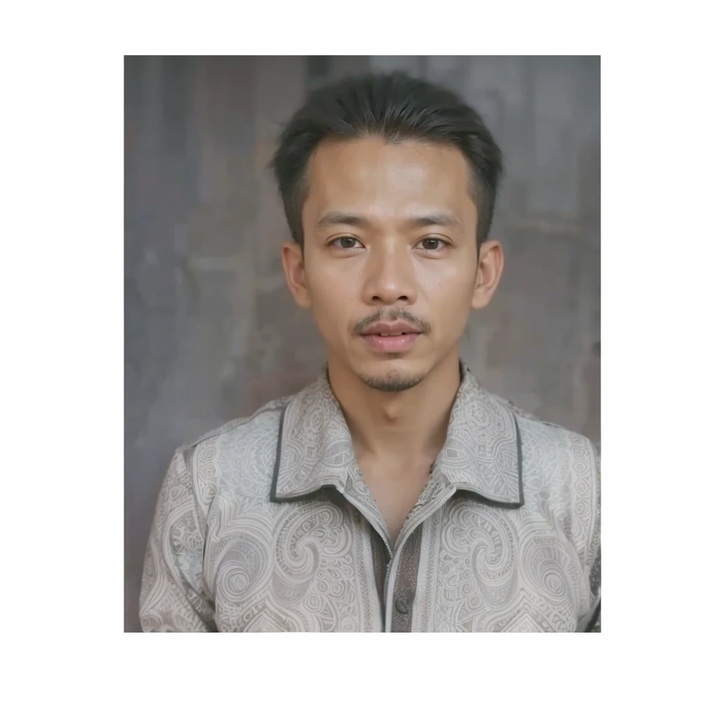 A realistis indonesian man face age 25 years wear a batik,ultra hd 8k