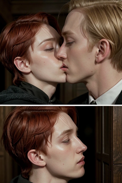 George Weasley kissing Draco Malfoy 