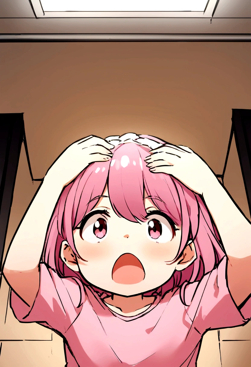 One 、Big Breasts、Pink Hair、Long Hair、Straight Hair、Ahoge、kind、Eyes closed、Droopy eyes、front、face to face、Close-up of face、About to kiss、Arms outstretched forward