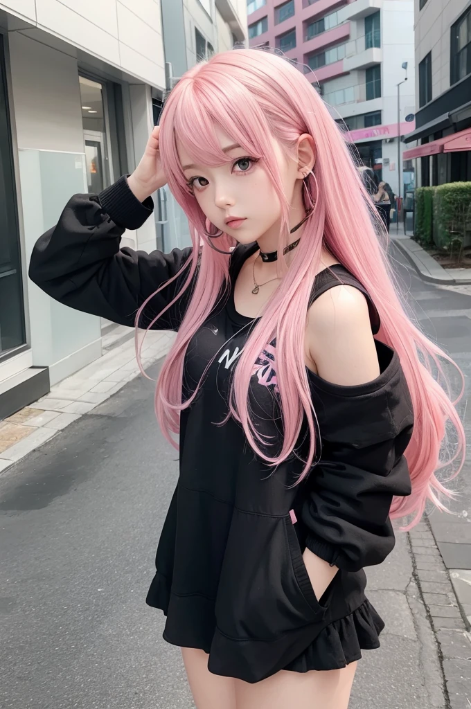An anime girl with pink hair