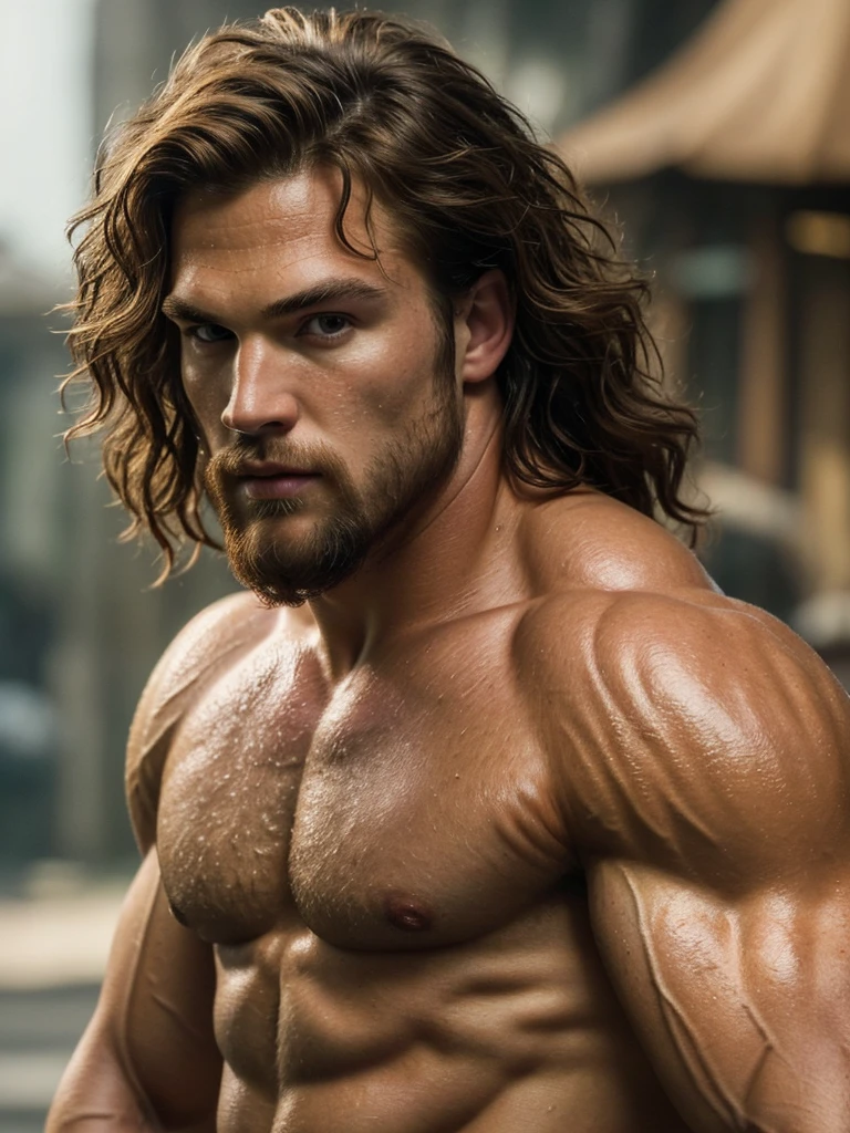 realistic, ((masterpiece)), ((best quality)), (detailed), cinematic, dynamic lighting, soft shadow, detailed background, professional photography, depth of field, intricate, detailed face, subsurface scattering, realistic hair, realistic eyes, muscular, manly, photo of a handsome man, aquaman