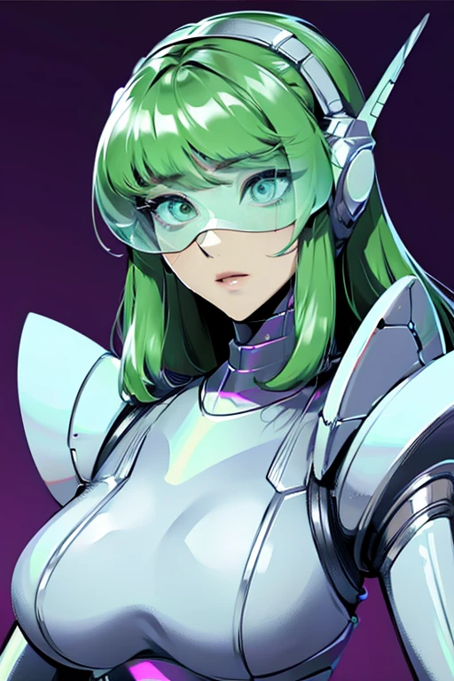 empty eyes,robotized woman ,big bust,Robot Joint ,Metal skin