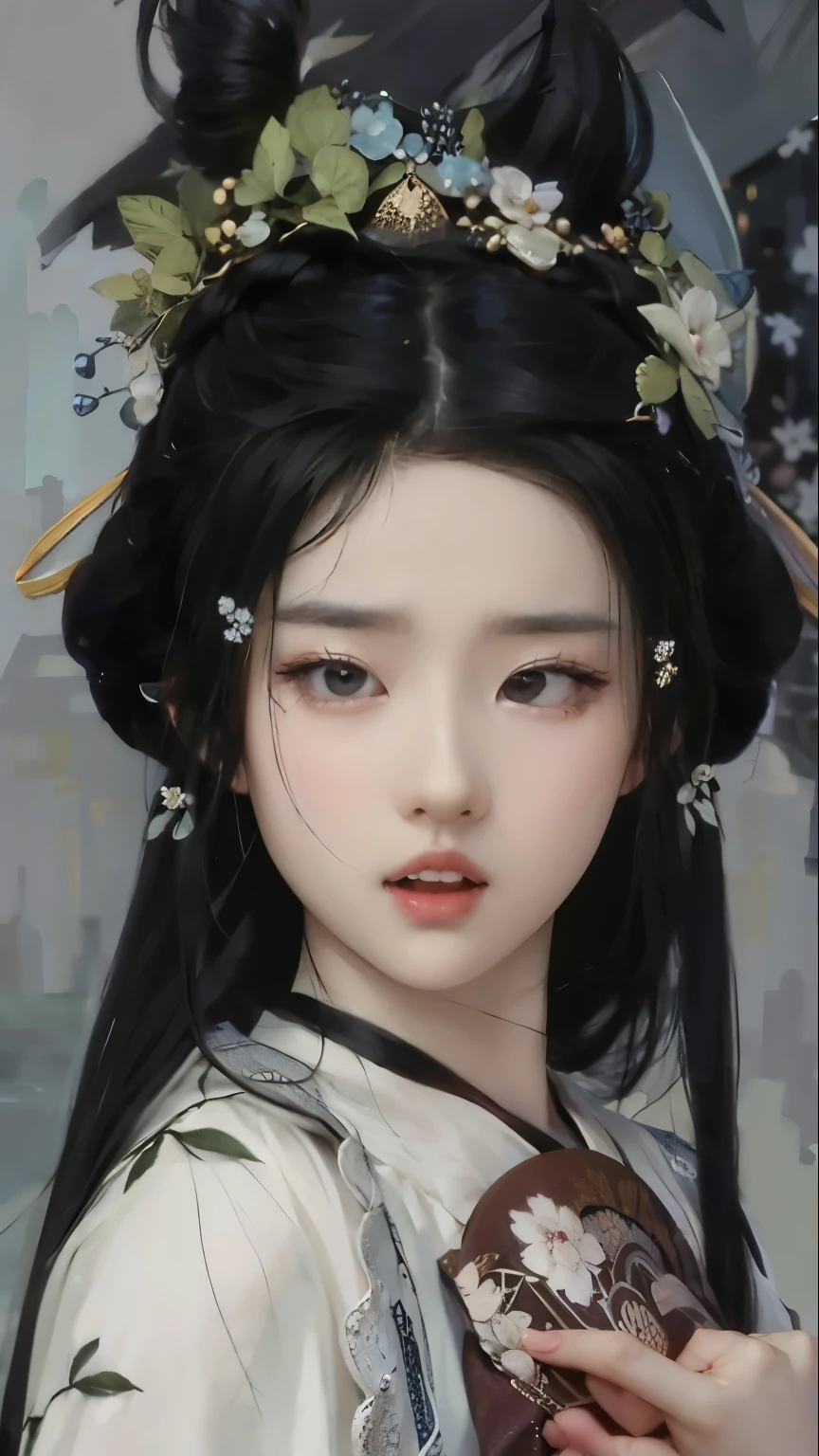 Hanfu，Classical Beauty，With a cute and delicate face, Soft round face