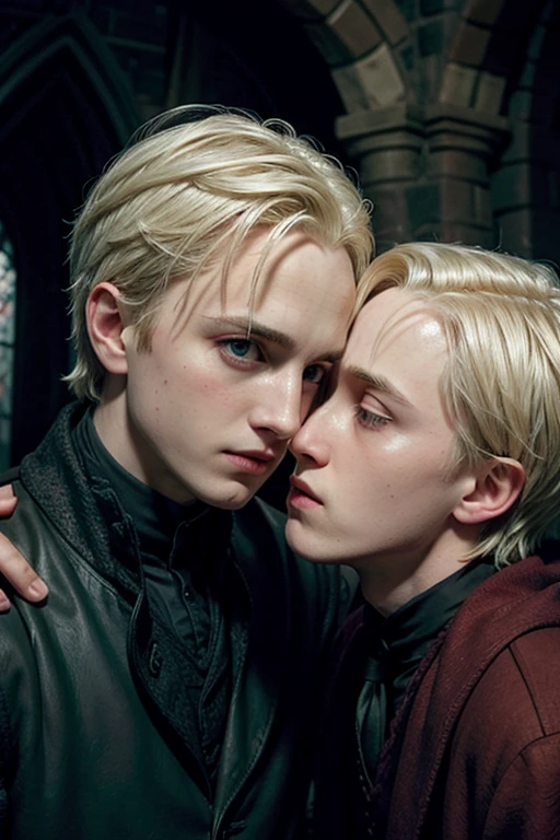 Draco Malfoy kissing Harry Potter 