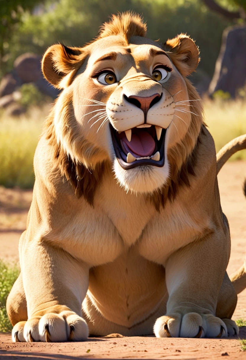 Fat lioness pixar animated