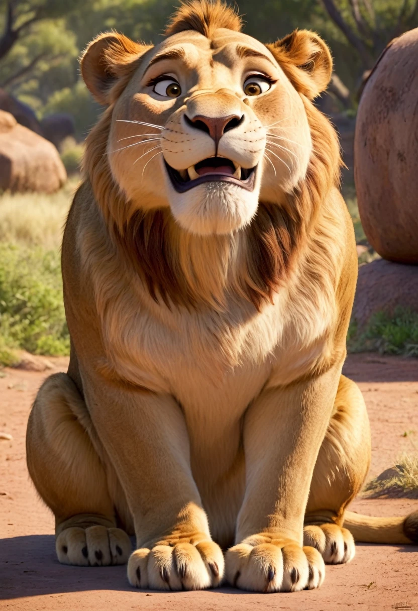 Fat lioness pixar animated