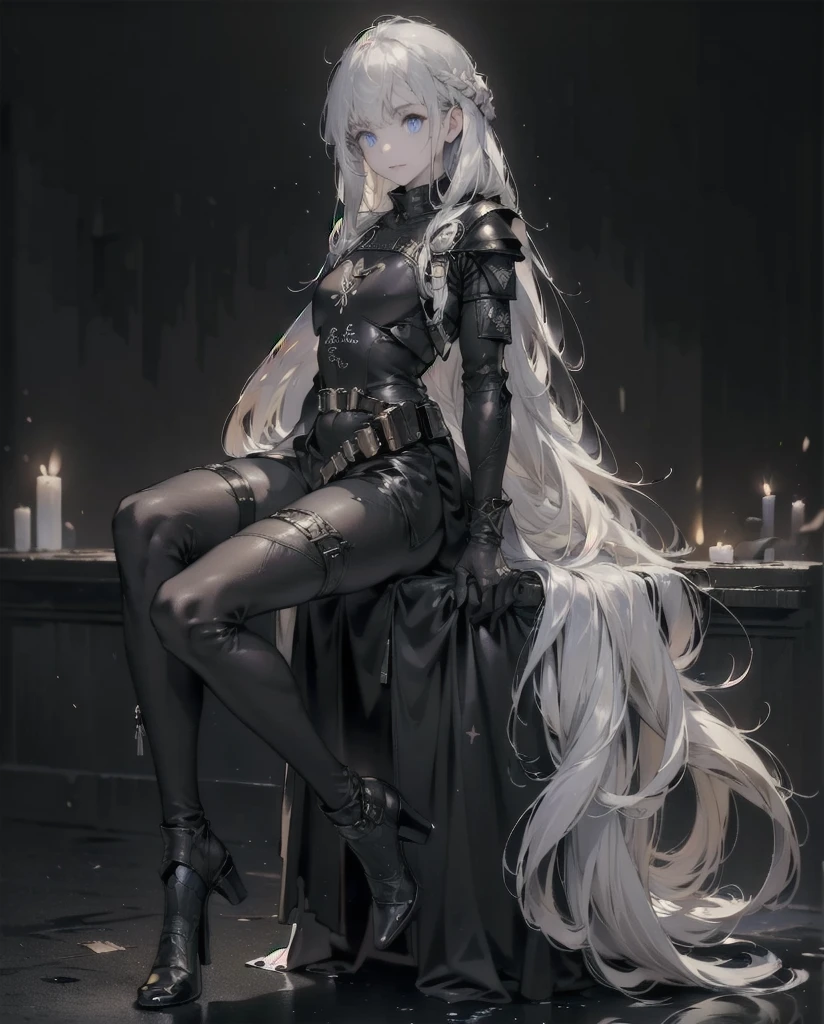 (((custom combat suit)))、Beautiful artwork illustration，Beautiful digital artwork、(((Very long silver hair、long hair)))、(((Change into a diving suit))),(masterpiece、Highest quality、Highest quality、Beautiful and aesthetic:1.2)、Check it out,Small and slim body, solo, One Girl, Highest detail、Vivid texture、Slender body, Full Body Shot, Beautiful Blue Eyes, beautiful girl, Small Face、White skin、 ((Body Armor:1.5))、(Sharp focus),(Cowboy Shot),((Black tactical glove armor、戦術的なBody Armor、gun belt、Gun Holster))、