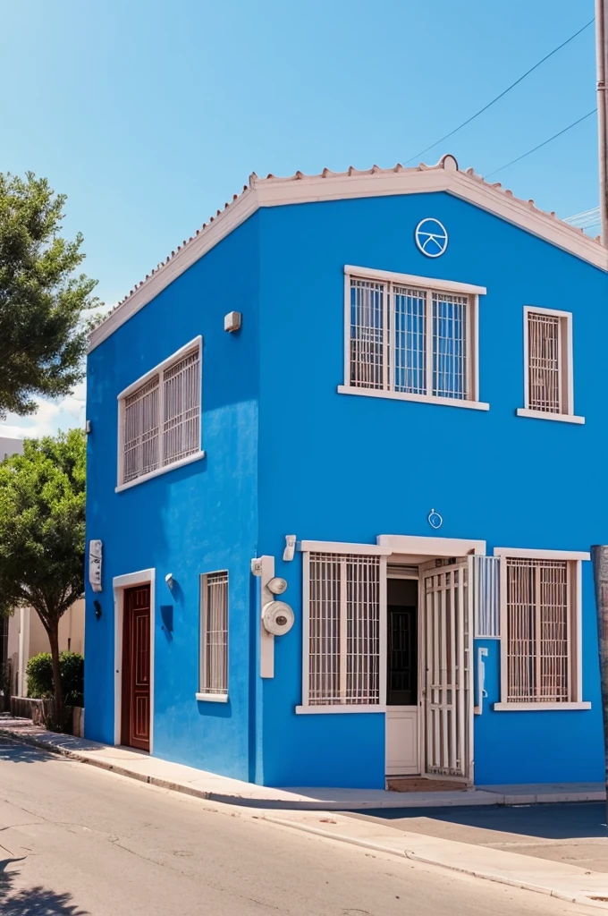Create a video where there is a blue building that says Toto Empeños 
