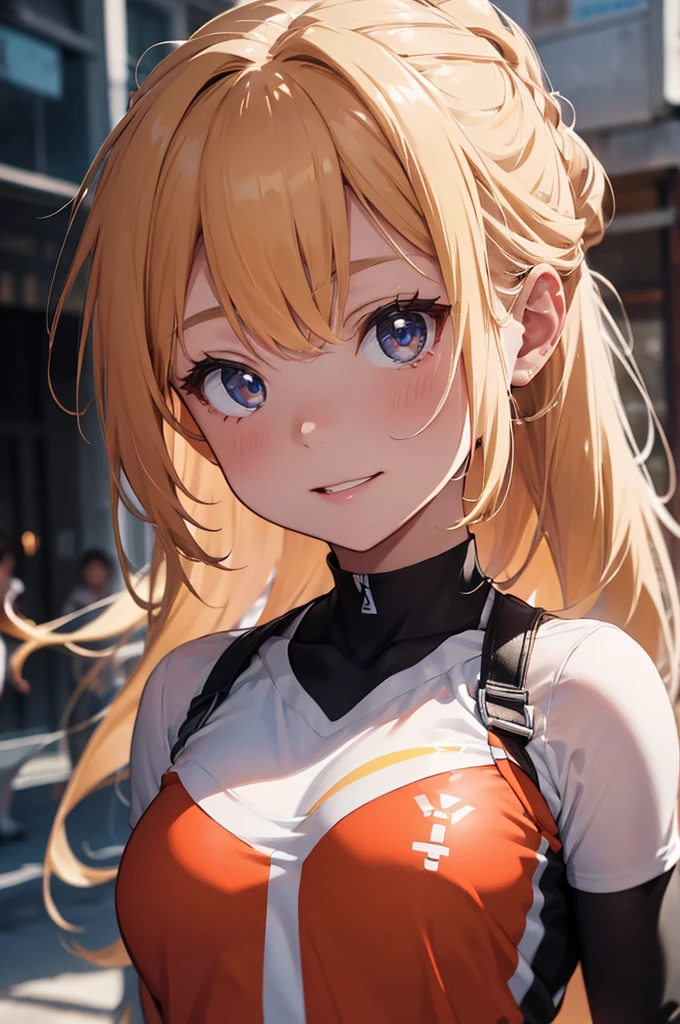 a young cheerleader girl, (best quality,4k,8k,highres,masterpiece:1.2),ultra-detailed,(realistic,photorealistic,photo-realistic:1.37),beautiful detailed eyes,beautiful detailed lips,extremely detailed eyes and face,longeyelashes,athletic,energetic,smiling,blonde hair,ponytail,cheerleading uniform,midair jump,dynamic pose,colorful,vibrant,glowing skin,studio lighting,vivid colors,cinematic lighting,dramatic composition