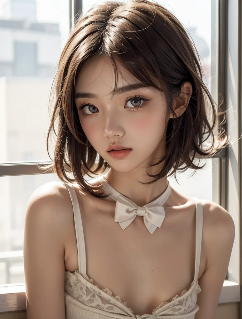 4K,((Highest quality)), ((masterpiece)) , BREAK,((one girl)), (detailed),((in Office)), ((One girl)),((perfect anatomy)), ((nude)),(()),((flat chest:1.6)), (stare at viewer with stern eyes:1.5),((one girl)),(bitting own lip:1.1),(angry:0.9),nose blush,(shamefull:1.2),(bob cut hair),surprised, ((beautiful realistic face)),((A bow tie)),Beautiful Korean Women, Beautiful young Korean woman, Young and adorable Korean face, Gorgeous Young Korean Woman, Korean Girls, Girl cute beautiful face, Portraits of Korean female idols, Young and pretty Asian face, Cute natural anime face,Asian pretty face,((finely detailed face)),((glistening eyes)),((glistening eyes )),((large eyes)),(( pretty eyes)) ,(detailed),Perfect Face,((One girl)), ((clear eyes)),((show nipples)),((beautiful skin)), don't wear anything ,(show nipples),(upper body),