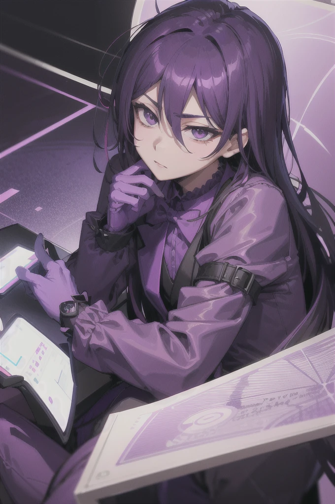 arafed man in a purple suit with a blindfold, an album cover inspired by Luo Mu, tumblr, digital art, guy using the purple fancy suit, cai xukun, dark purple garments, purple leather garments, material is!!! plum!!!, purple skin color, purple clothes, a purple suit jacket, izumi, purple color-theme, smooth purple skin, purple chair
Realistic, izumi name tag