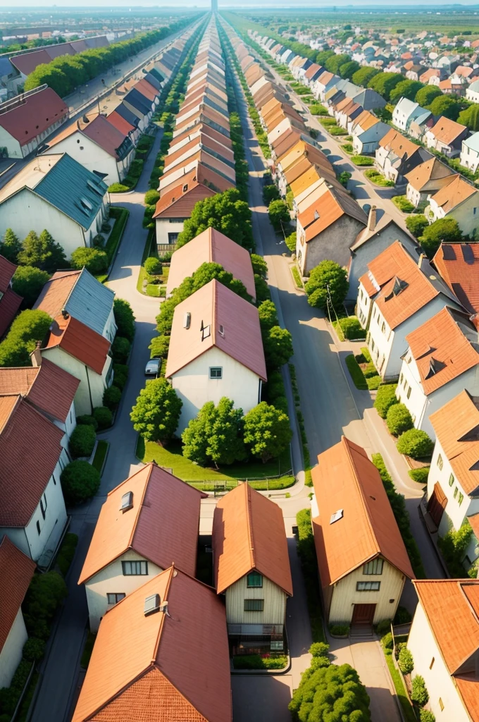 lofi anime town with small and delicate houses