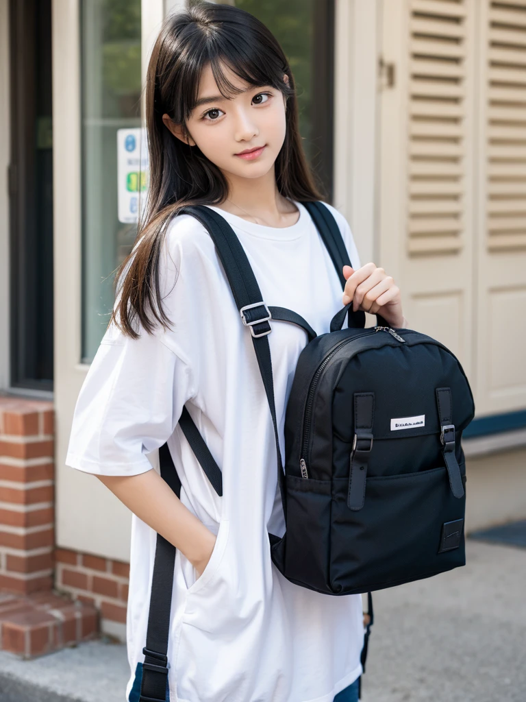 Backpack for elementary school students with acrylic key ring