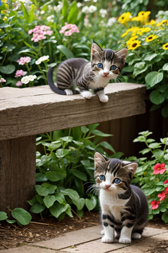 a curious kitten,loved to explore the garden