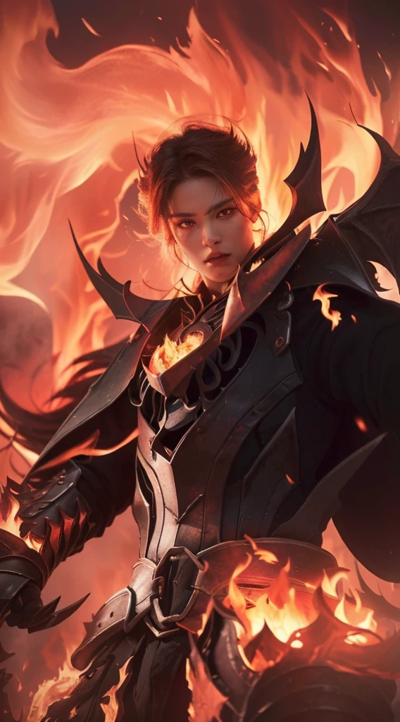 1girl,solo,masterpiece, best quality,fantasy,dark,shadow,
face is important,boy is important,eyes are important,rThe character is the main body of the work,(upper body),
flames,ruins, swirling magic,