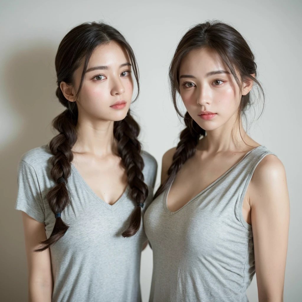((Highest quality, 8K, masterpiece :1.3)), One girl, Beautiful woman with slim abdominal muscles :1.3, (Random Hairstyles, Huge breasts :1.2), Casual clothing :1.2, indoor, Highly detailed face, Fine grain, double eyelid