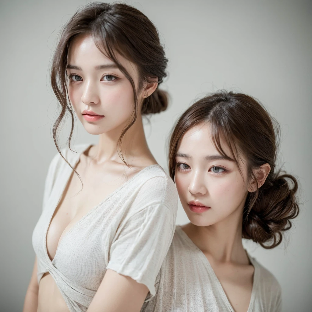 ((Highest quality, 8K, masterpiece :1.3)), One girl, Beautiful woman with slim abdominal muscles :1.3, (Random Hairstyles, Huge breasts :1.2), Casual clothing :1.2, indoor, Highly detailed face, Fine grain, double eyelid