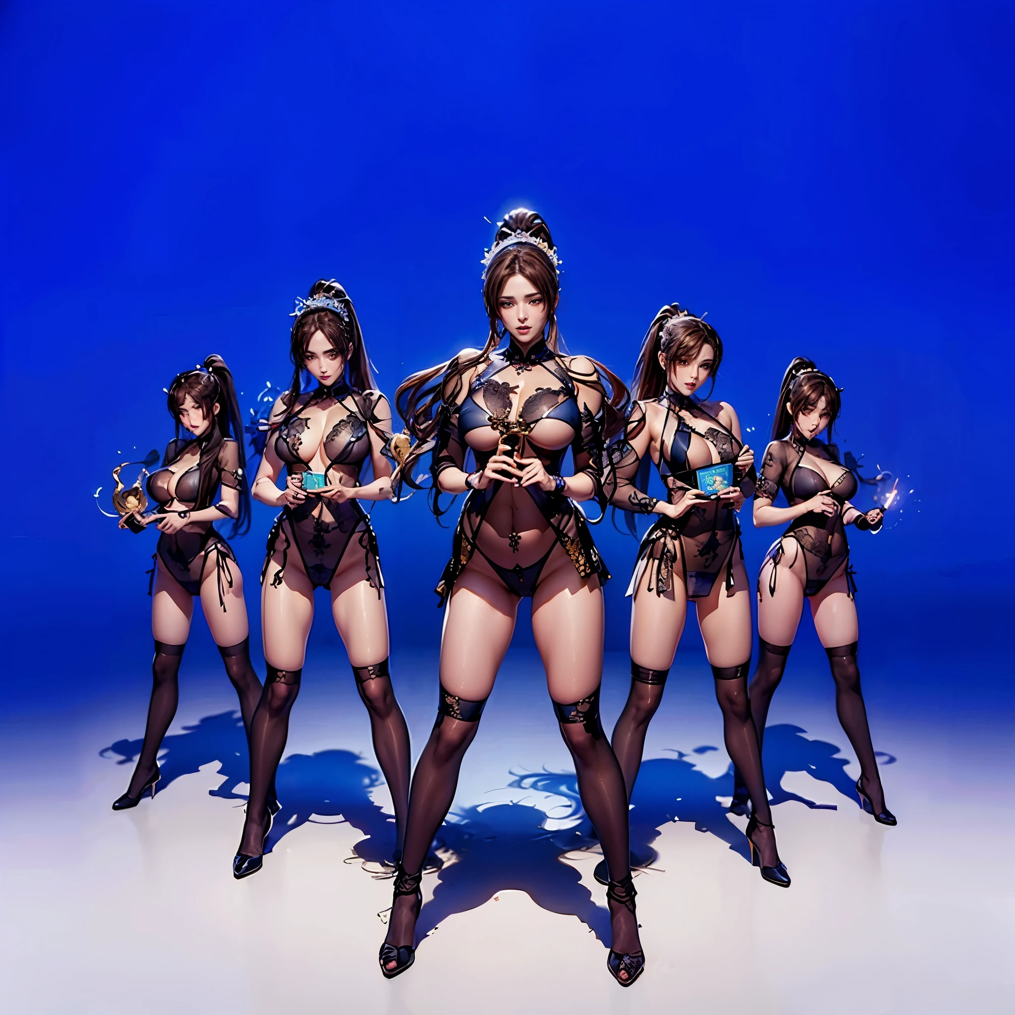 ((8K+Ultra-high resolution+Ultra-high definition+masterpiece+Very detailed+Awards+The award-winning)),(Perfect face+Supermodel+Delicate skin+High Ponytail+Huge breasts+Perfect hands+Beautiful hands+Perfect hands指+Beautiful hands指+Perfect legs+Perfect feet),[[[muscle]]],(((Anatomically correct))) ，The picture is extremely sharp，The details are meticulous，High-quality；Clever light handling，Create a dramatic atmosphere；Brushstroke Master，Impeccable professionalism，A haunting work of art。
