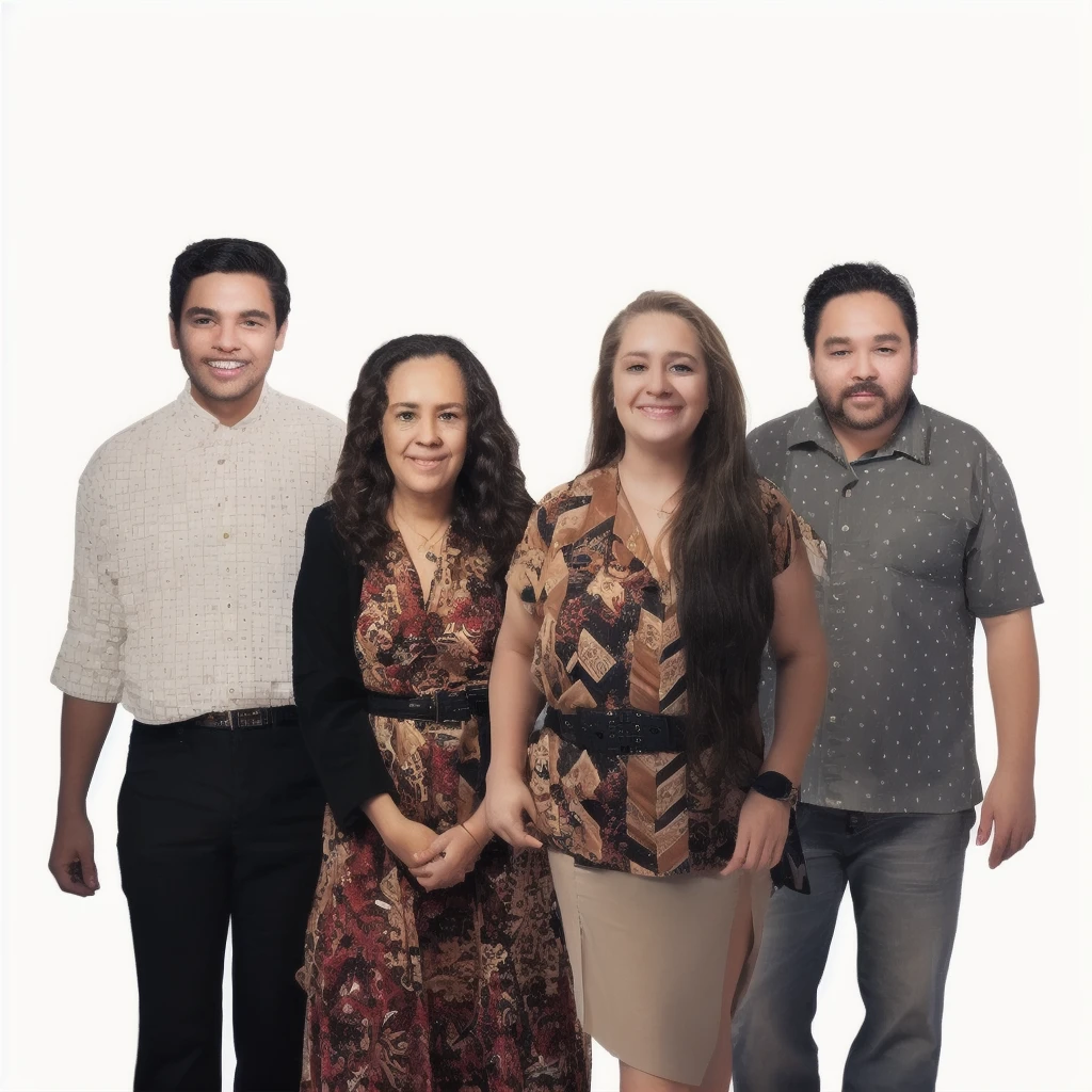 there are four people together in a group posing for a photo, Full length portraits, Cardboard box cutting, Full body portrait, Full length portrait de un grupo, realistic Full length portrait, Hispano, Full body or portrait, medium poly, Realistic full body portrait, full body image, full body shots, full body photography, full body photos, Full length portrait