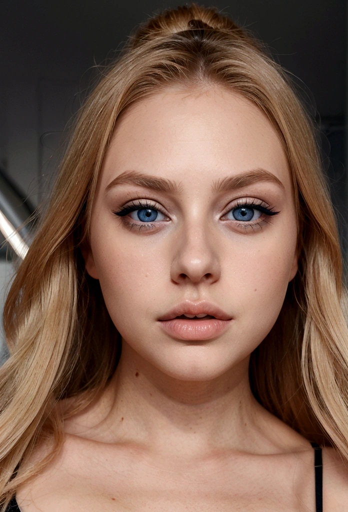 blonde, instagram, blue eyes, big lips, big eyes, sexy look, profile picture, face only
