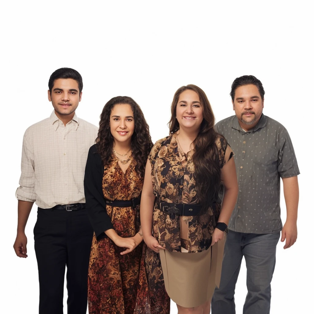 there are four people together in a group posing for a photo, Full length portraits, Cardboard box cutting, Full body portrait, Full length portrait de un grupo, realistic Full length portrait, Hispano, Full body or portrait, medium poly, Realistic full body portrait, full body image, full body shots, full body photography, full body photos, Full length portrait