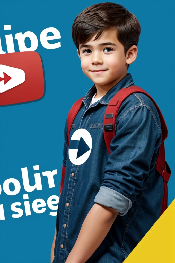 Create a character for youtube banner cute boy