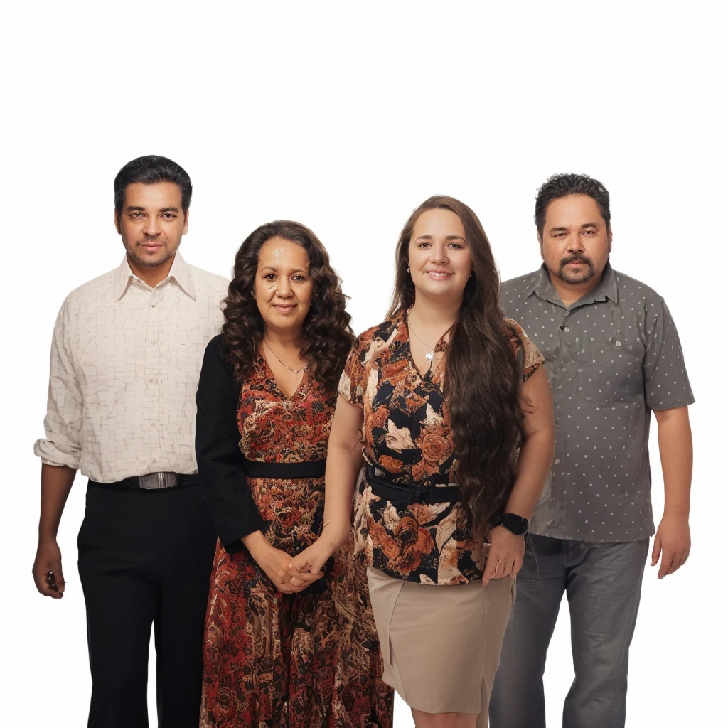 there are four people together in a group posing for a photo, Full length portraits, Cardboard box cutting, Full body portrait, Full length portrait de un grupo, realistic Full length portrait, Hispano, Full body or portrait, medium poly, Realistic full body portrait, full body image, full body shots, full body photography, full body photos, Full length portrait, 40 years old
