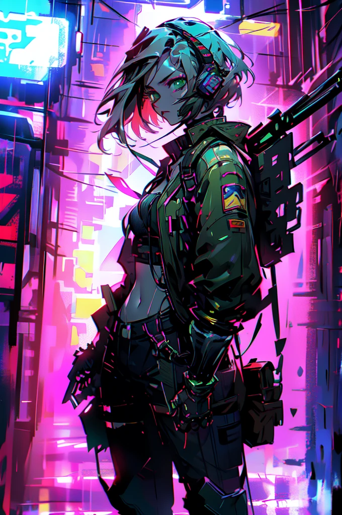 Future City, Shoot a gun, woman、beauty, chest, Powerful composition,Anatomically correct,(A scene full of speed), Highest quality\(8K,非常に精細なCGユニットのwallpaper, masterpiece,High resolution,Highest quality,Highest quality real texture skin,Increase the resolution,RAW Photos,Highest quality,Very detailed,wallpaper,Cinema Lighting,Ray Tracing,Golden Ratio\),Have a long-term perspective,(masterpiece, Highest quality), (Thin Hair), Super detailed, Anime Style, alone, full length, Concept Art, Painting setting, Cyberpunk Gunslinger Girl, red hair and green eyes, Cyberpunk Body Fit Suit, Cyber headgear that lets you see your face, Giant gauntlet, He had a gun in each hand, Fighting Pose, Supernatural Thunder, Wearing mechanical boots, White Background, full lengthに立って, Digital Painting, Standing in the wasteland, ((Nobody has Zessho Symphogear))