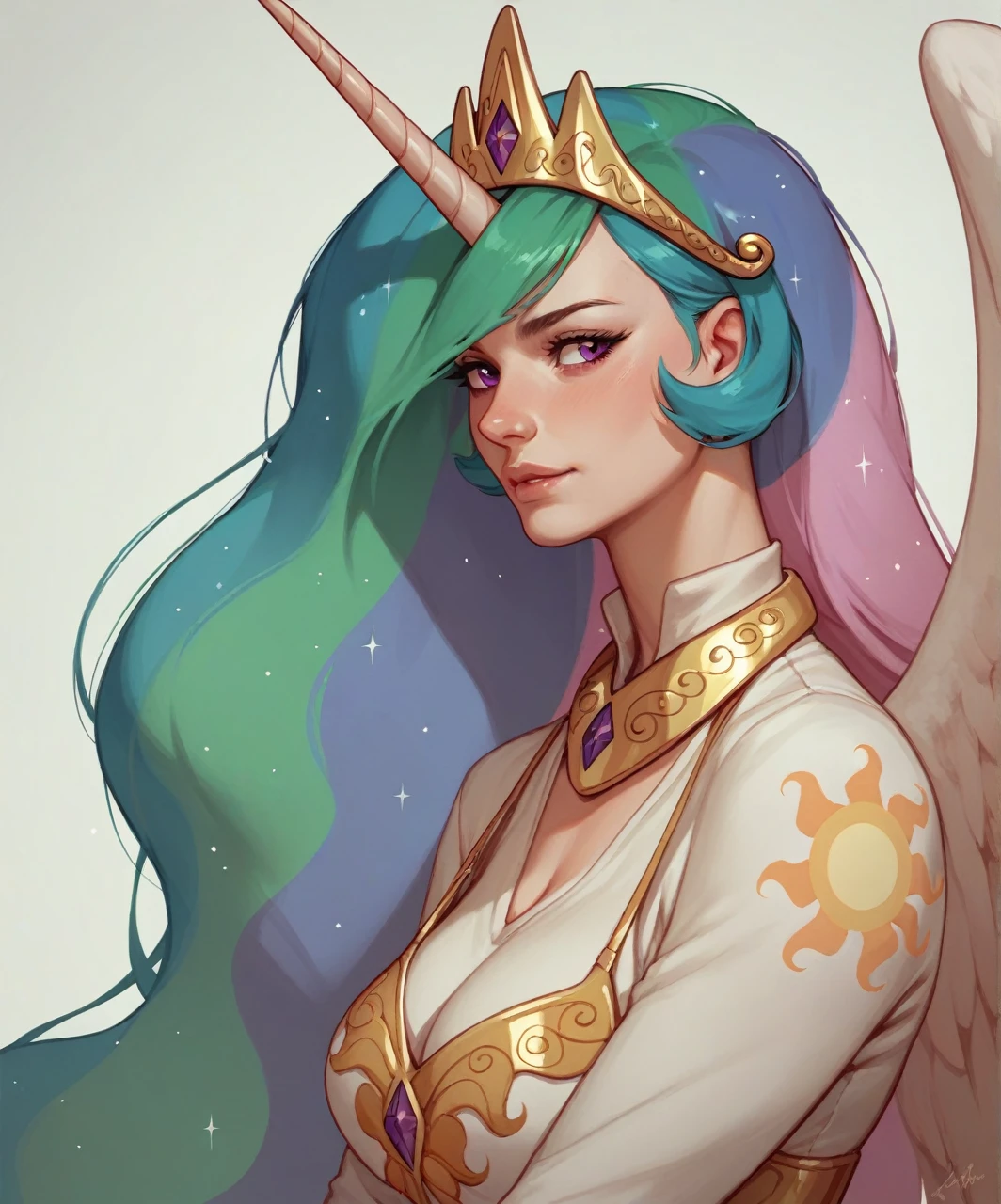 Princess Celestia, I&#39;m watching you, cute, Pony, Black jacket,whole body,unicorn