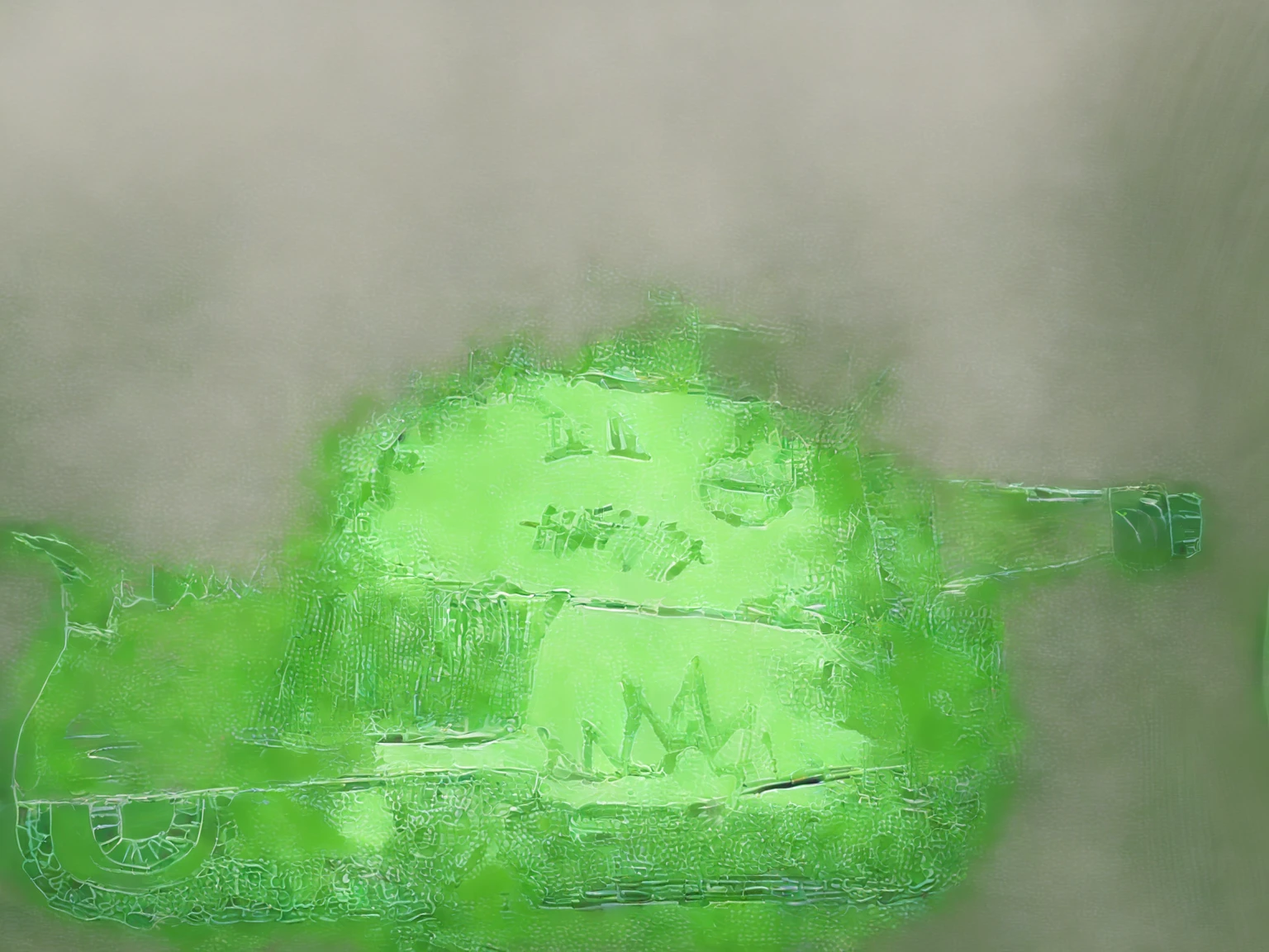 Green tank cartoon, lateral view, 8k, HD, so many details 