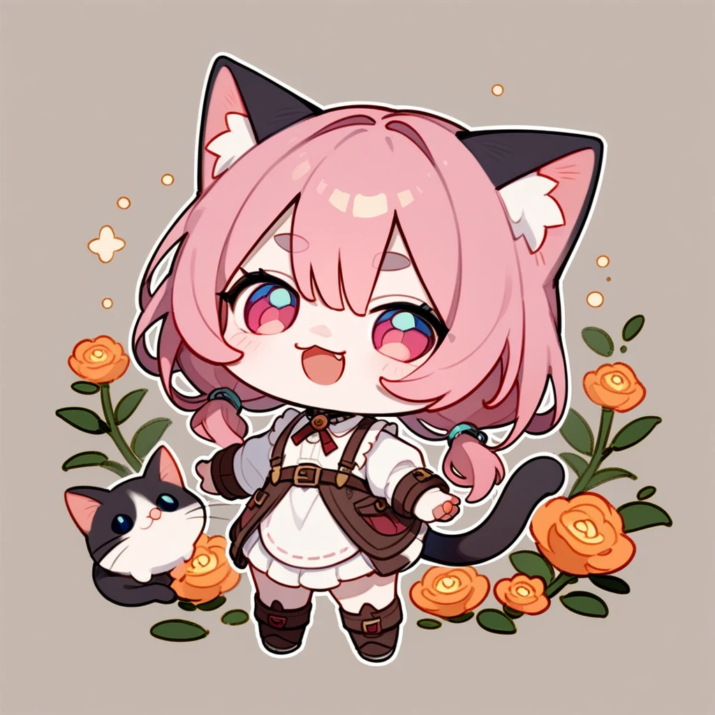 chibi, cat hoody, pink, (score_9,score_8_up,score_7_up,score_6_up,score_5_up,score_4_up)
