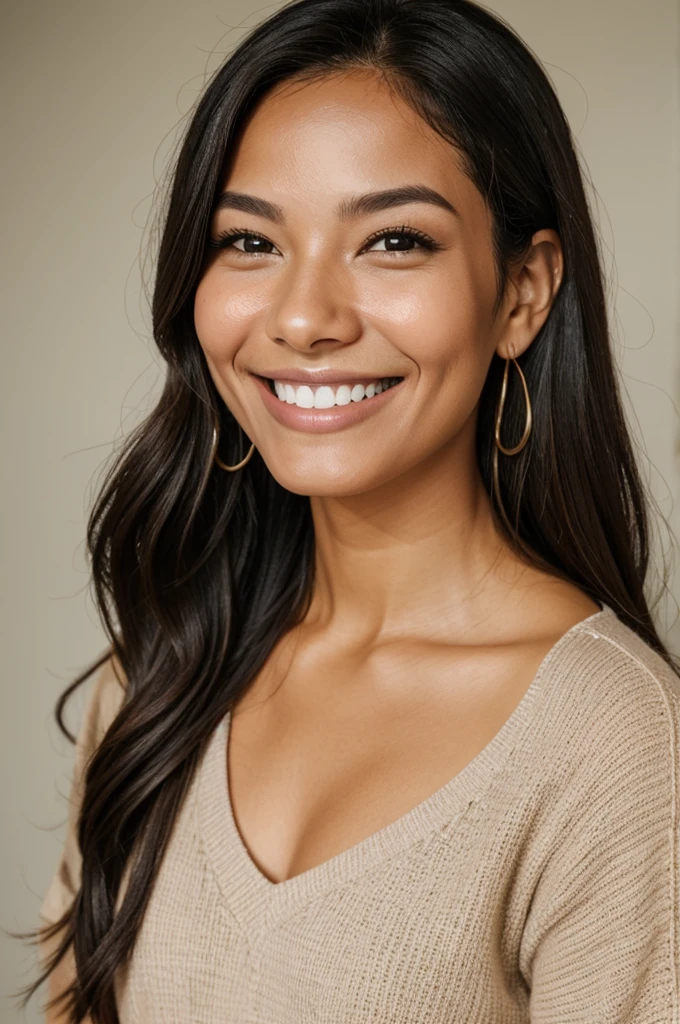 Image of smile with dimples and a mole under the lip on the left side