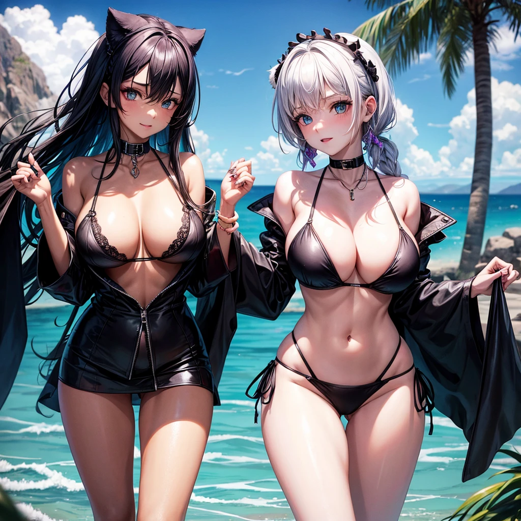 Makes a busty goth in a bikini