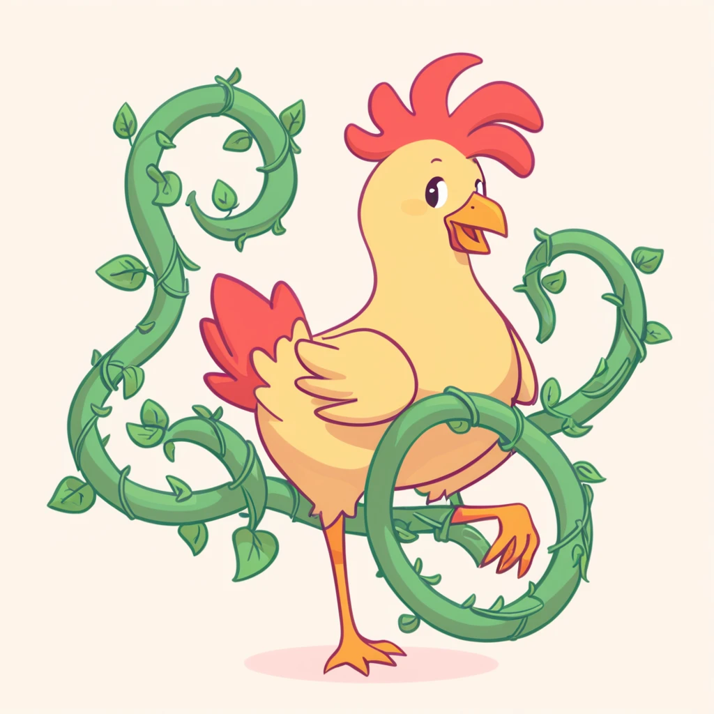 I grow vines for you in chicken art style
